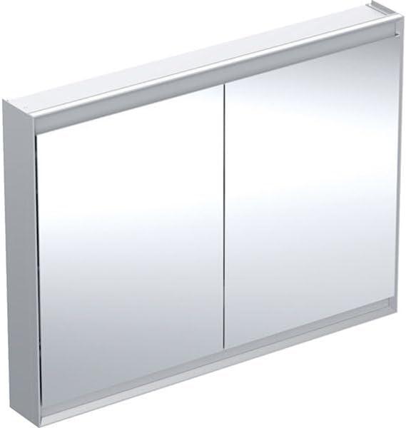 Geberit ONE Spiegelschrank mit ComfortLight, 2 Türen, Aufputzmontage, 120 x 90 x 15 cm, 505.815.00, Farbe: Aluminium eloxiert - 505.815.00.1