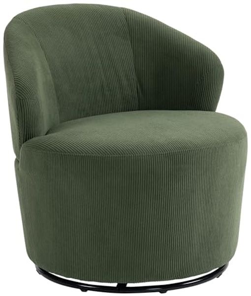 HOMCOM Sessel Breiter Sitz Relaxsessel (Moderner Polstersessel, 1-St, Relaxsessel), 360° drehbar, Cordstoff, ergonomisch