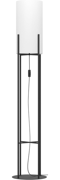 Eglo 43141 Stehleuchte GLASTONBURY schwarz weiß E27 1X40W Ø24cm H:151cm mit Kabelschalter