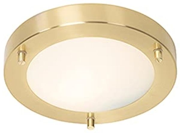 Qazqa Außen-Deckenleuchte Yuma, ohne Leuchtmittel, G9, Gold/Messing, Modern, Stahl, 1-flammig