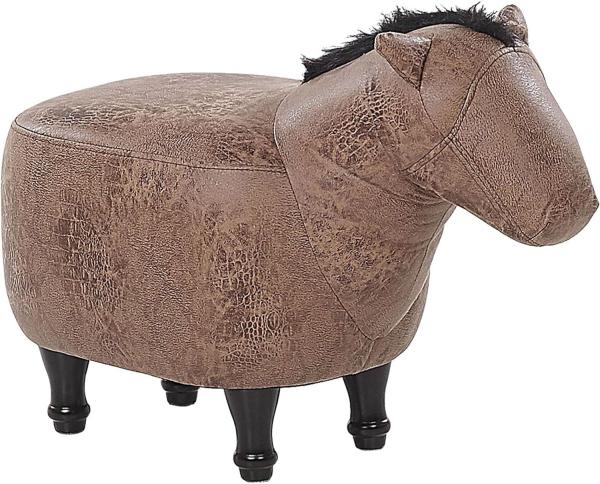 Beliani Pouf animal brown eco-leather HORSE