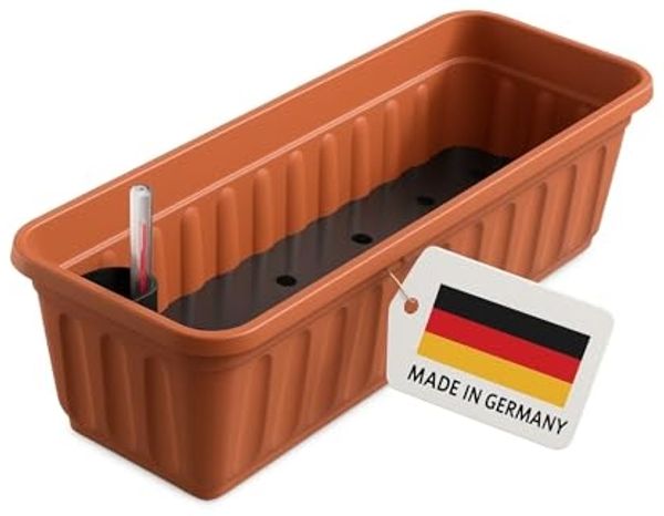 Alpfa Blumenkasten 60 cm Terracotta mit Wasserspeicher Made IN Germany