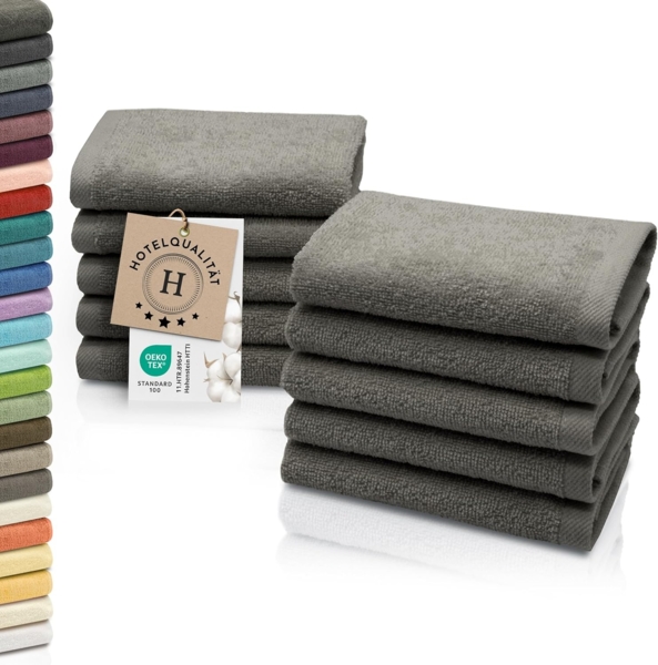 ZOLLNER Seiftuch, (10-St), 30 x 30 cm, 100% Baumwolle, vom Hotelwäschespezialisten