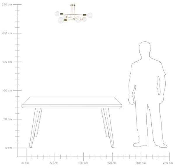 'Kidane' Hängeleuchte Messing aus Metall 6-flammig für Esszimmer Wohnzimmer Salon Industrie Look Modernes Design Bild 7