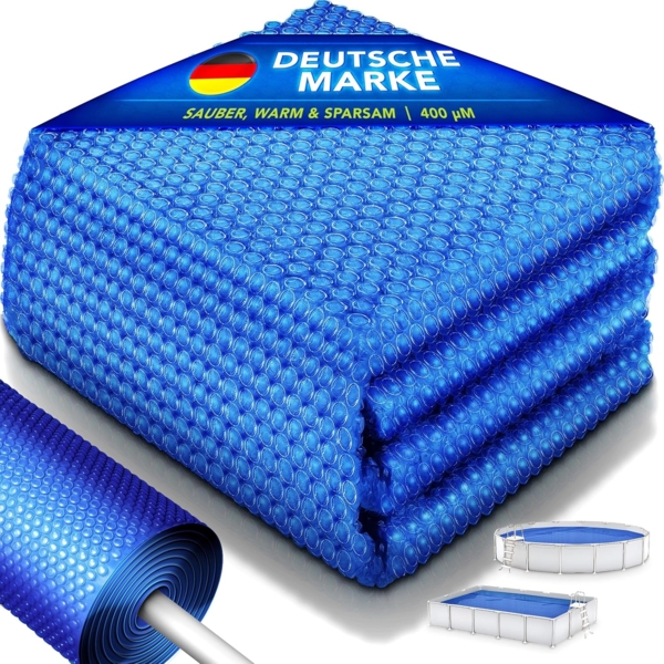 tillvex® Premium Pool Solarabdeckplane 400 µm Rund 500 cm | Solarfolie Wärmeplane zuschneidbar | Solarplane Solarabdeckung | Poolheizung Poolsolarplane für Wassererwärmung