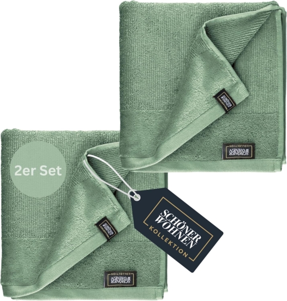 SCHÖNER WOHNEN-Kollektion Handtücher Sense, Frottee (2-St), mit Velourborte, hautschmeichelnde Airtouch Qualität, super weich