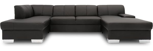 DOMO collection 'Star' Wohnlandschaft in Kunstleder schwarz, 150 x 304 x 150 cm