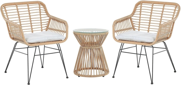 Bistro Set mit Kissen TRESTINA Hellbraun