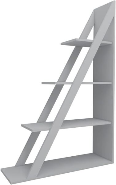 Hanah Home Modern White Bookshelf, 100 x 150 x 29.5 cm | 100% Melamine Coated Particle Board, 18 mm Thick | Wall-Mountable, Scandinavian Design, Versatile Storage