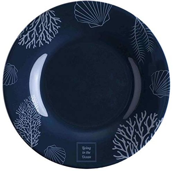 Dessertteller, Melamin, 20cm, navy weiss - Serie Living einzeln