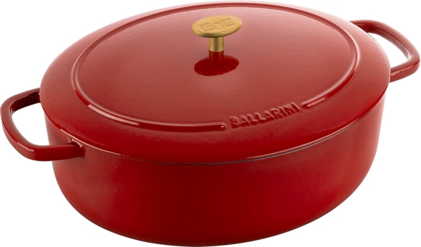 Ballarini 'Bellamonte' Cocotte, Gusseisentopf mit Deckel, Rot Oval 6.5