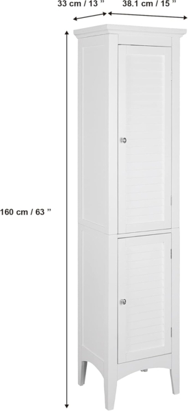 Versanora Badezimmer-Hochschrank Badmöbel Badregal Holzschrank Weiß Teamson ELG-588 Bild 9
