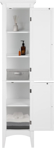 Versanora Badezimmer-Hochschrank Badmöbel Badregal Holzschrank Weiß Teamson ELG-588 Bild 7