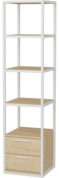 WELL HOME MOBILIARIO & DECORACIÓN Bücherregal, 100 % Melaminbeschichtung, weiße Eiche H. 160