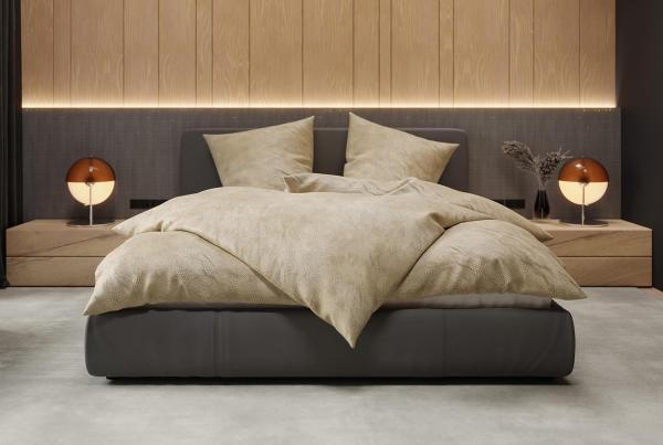 Mako Satin Bettwäsche orientalisch Dots braun Garnitur 240x220 + 2x 80x80