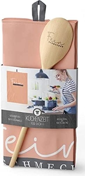 Geschirrtuch mit Kochlöffel Geschenk Set La Vida Feinschmecker 306353