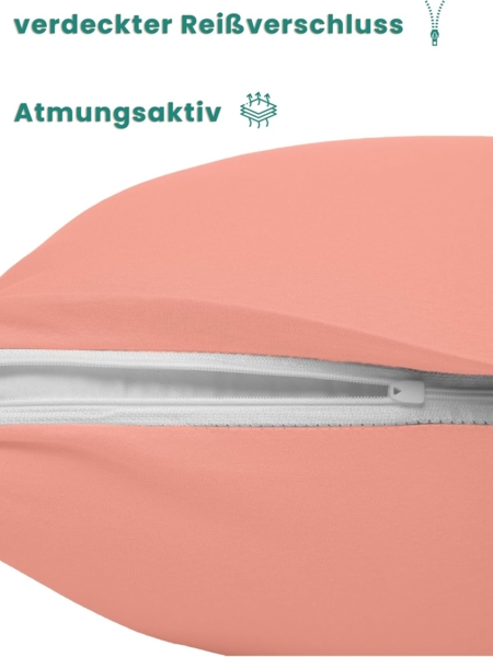 Livessa Kissenbezug 50x70 2er Set - Verdeckter Reißverschluss an der Langen Seite, Kopfkissenbezug aus%100 Baumwolle Jersey Stoff, Ultra weich und atmungsaktiv, Oeko-Tex Zertifiziert Bild 3