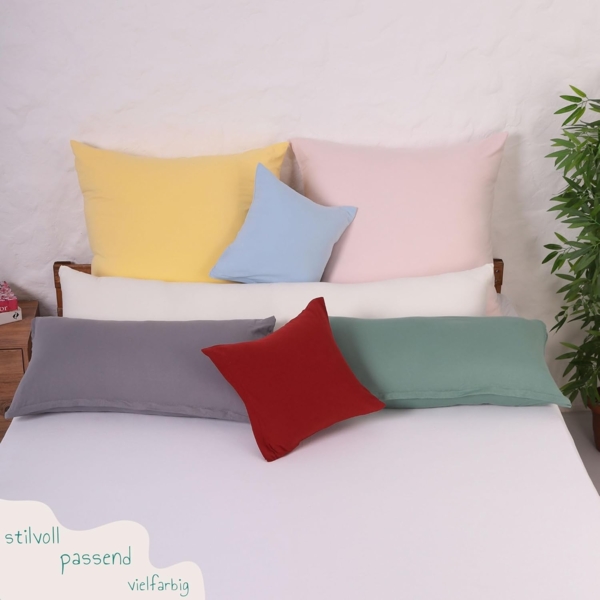 Livessa Kissenbezug 50x70 2er Set - Verdeckter Reißverschluss an der Langen Seite, Kopfkissenbezug aus%100 Baumwolle Jersey Stoff, Ultra weich und atmungsaktiv, Oeko-Tex Zertifiziert Bild 5