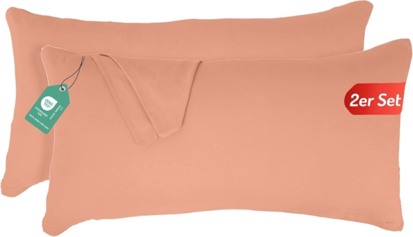 Livessa Kissenbezug 50x70 2er Set - Verdeckter Reißverschluss an der Langen Seite, Kopfkissenbezug aus%100 Baumwolle Jersey Stoff, Ultra weich und atmungsaktiv, Oeko-Tex Zertifiziert Bild 7