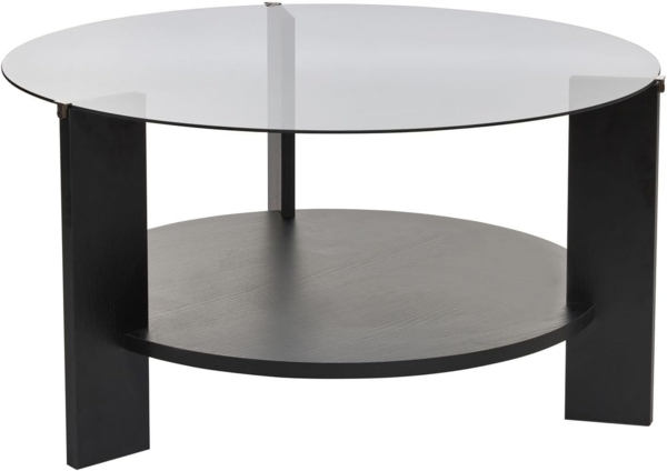 Stylish Coffee Table, 75 x 75 x 40 cm | 100% Tempered Glass & Melamine Coated Particle Board | Elegant Black & Fume Finish for Modern Living Spaces