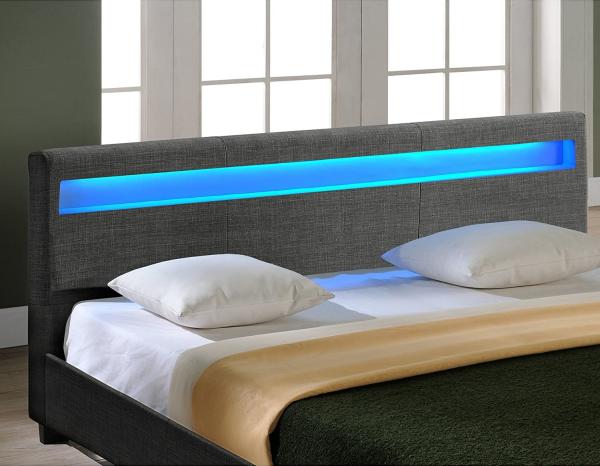 Corium 'Skagen' Polsterbett, Stoff grau, 180x200 cm, mit Matratze, mit Beleuchtung Bild 4