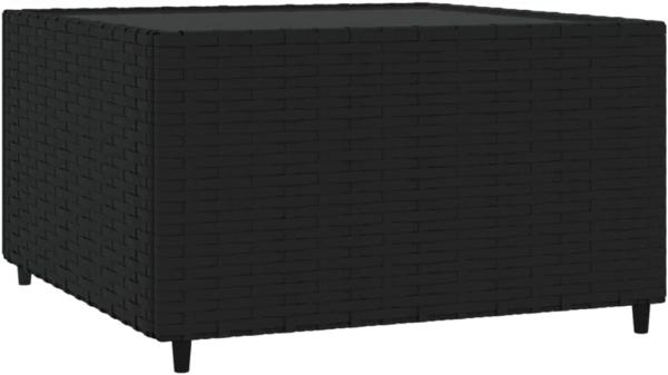 vidaXL Garten-Couchtisch Quadratisch Schwarz 50x50x30 cm Poly Rattan 319857