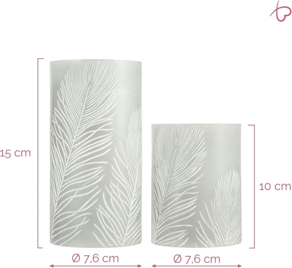 Pauleen LED Dekolicht LED-Kerze Cosy Feather, 2er Set, Wachskerze mit Timer Grau Bild 4