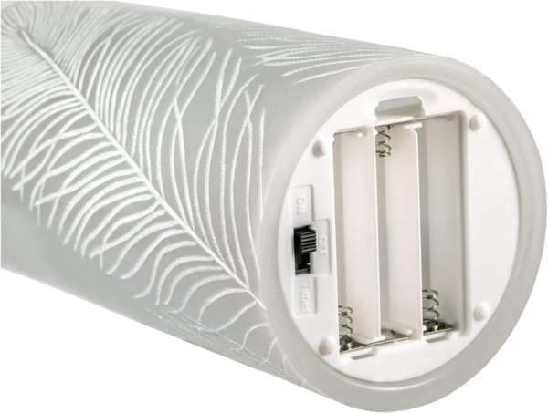 Pauleen LED Dekolicht LED-Kerze Cosy Feather, 2er Set, Wachskerze mit Timer Grau Bild 8