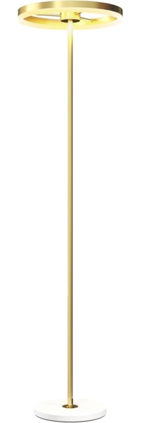 HOMCOM Stehlampe dimmbare Bodenlampe mit 3 Helligkeitsstufen, Fußschalter, LED, Wohnzimmer, Schlafzimmer, Gold