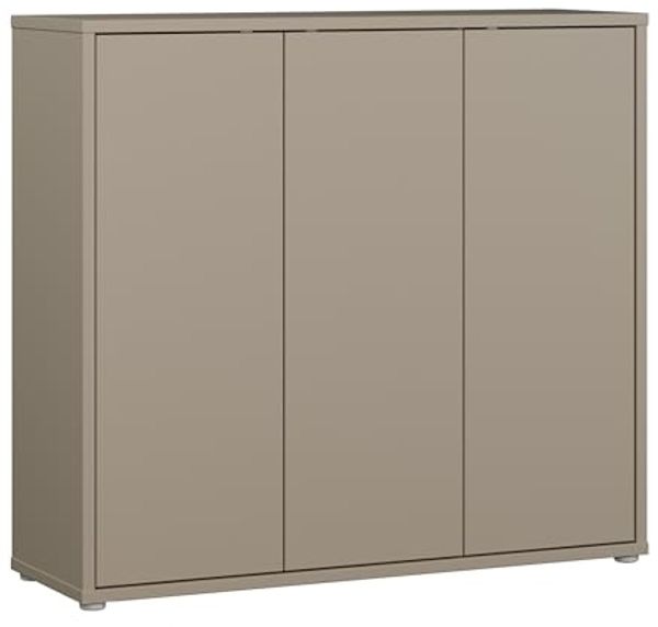 FORTE Schuhschrank Alice Springs, Schuhschrank, Platz für 20 Paar Schuhe, 3 Türen (B/H/T 109,2/99,1/34,9 cm) Stauraumschrank, Mehrzweckschrank, grifflose Front, Push to open