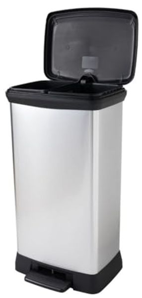 CURVER Abfalleimer mit Pedal 23L+23L/IML metallisiert