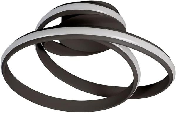 LED Deckenlampe schwarz, Ring Design, 3 Stufen Dimmer, L 56 cm