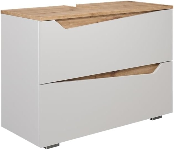 Waschbeckenunterschrank Marelle Weiß/Artisan 80 x 57.5 cm mit 2 Schubladen Vicco