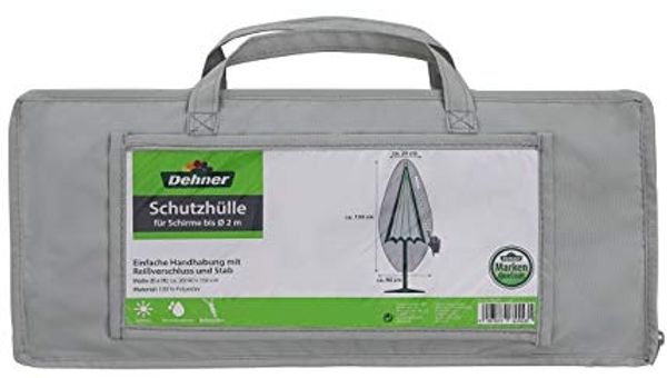 Dehner Schutzhülle für Sonnenschirm bis 2 m, Polyester, grau