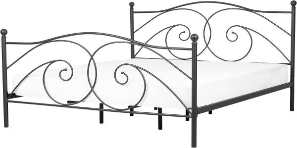 Metallbett schwarz Lattenrost 140 x 200 cm DINARD