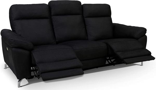 3-Sitzer Elektrisch Relaxsofa Selesta - Schwarz Stoff