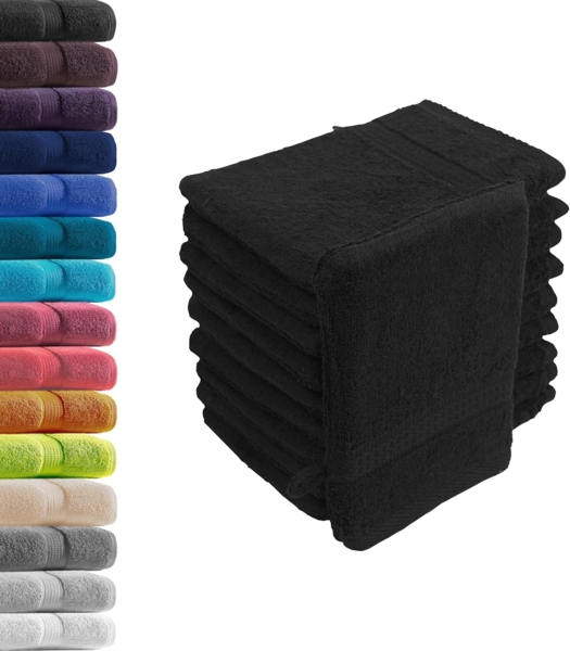Hometex Premium Textiles Waschhandschuh in Premium Qualität 500 g/m², Feinster Frottier-Stoff 100% Baumwolle, (10er Set), weich, saugfähig, extra schwer & flauschig - TEST BILD TOP MARKE 2025