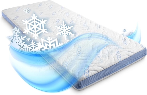 Kaltschaumtopper CloudComfort Cool 180 x 200 cm H2/H3, Höhe 7 cm, Härtegrad H2/H3, 7-Zonen Topper mit Sommer- und Winterseite