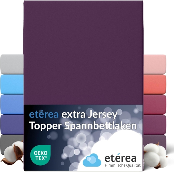 etérea Himmlische Qualität Spannbettlaken etérea Extra Jersey Topper Spannbettlaken 90x200 -, Jersey, Gummizug: rundum, (1 Stück)