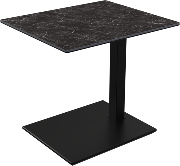 Vierhaus, 1428-KNE-ANM, Keramik, Glas/Metall/MDF, höhenverstellbar + rollbar, 55 x 47 x 54-82 cm, Keramik Nero auf Glas, Anthrazit-Metallic