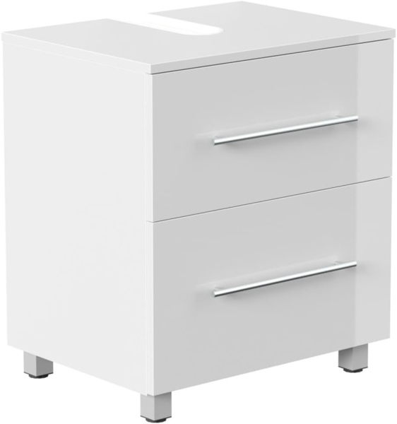 Universal Unterbau auf Standfüßen 55 cm SoftClose weiss hochglanz : Weiss hochglanz