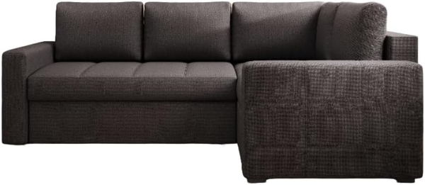 Designer Sofa Cortino mit Schlaffunktion und Stauraum Stoff Dunkelbraun Rechts