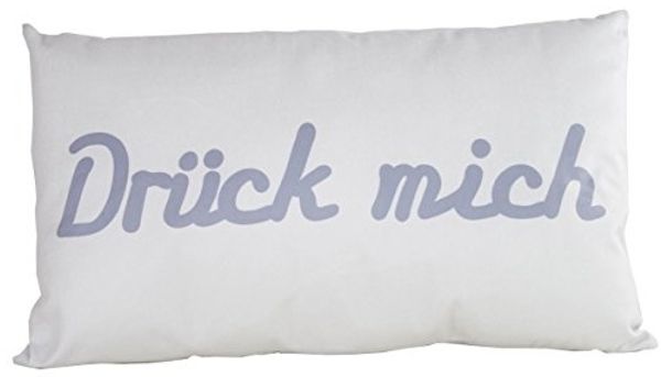 Kissen 30x50cm Polyester hellgrau Drück mich Dekokissen Kuschelkissen Sofakissen
