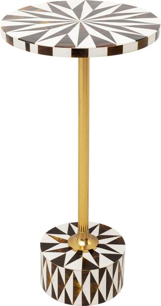 Kare Beistelltisch Domero Star Beisteltisch, Holzwerkstoff, Weiß/Braun, Ø25cm