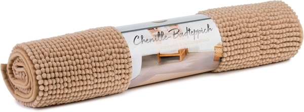 Gözze Badematte Chenille, Höhe 15 mm, rutschhemmend beschichtet, fußbodenheizungsgeeignet, Polyester, rechteckig, Badteppich, Uni Farben, besonders weich durch Microfaser, waschbar Bild 5
