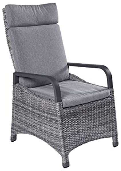 LC Garden Gartenstuhl Komido Dining Positionsstuhl Verstellsessel grau-mix (Positionsstuhl)