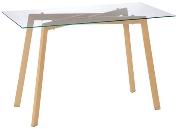 HOMCOM Esstisch für 4 Personen (Esszimmertisch, 1-St, Küchentisch), für Esszimmer, Küche, kleine Räume Transparent