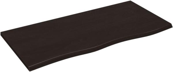 vidaXL Wandregal Dunkelbraun 100x50x2 cm Massivholz Eiche Behandelt 363806