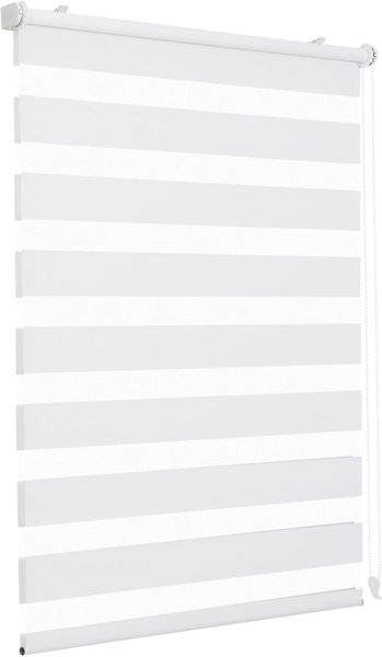 Sekey Doppelrollo Klemmfix ohne Bohren für Fenster, Doppelrollo 55 cm breit, Duo Rollo Jalousie Sonnenschutz, 55x130 cm, Weiß