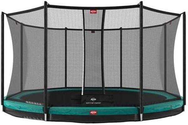 BERG Trampolin InGround rund 430 cm grün mit Sicherheitsnetz Comfort Favorit